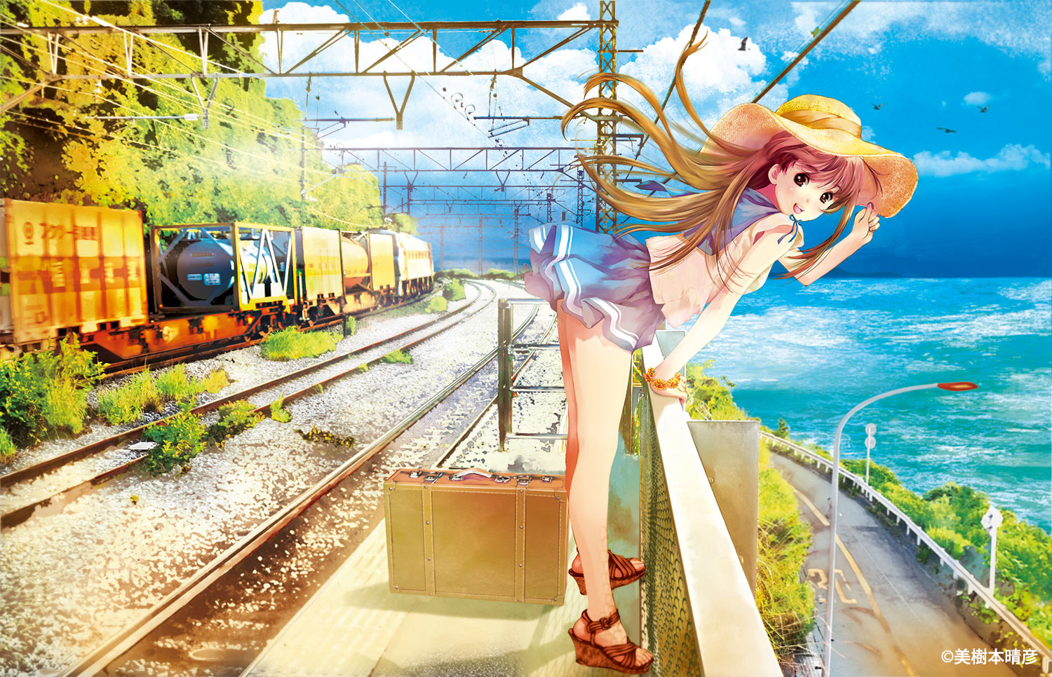 美樹本晴彦の絵画作品　タイトルは、STATION～潮風